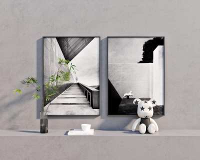 现代装饰画3D模型下载